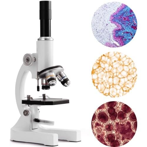 64X-2400X Monocular Optical Microscope Elementary School Children Science Experimental Biology Teaching Microscope Children