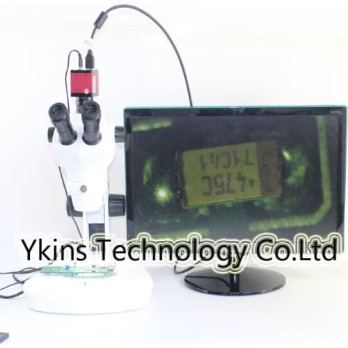 8X-50X Continuous trinocular confocal zoom magnification power with Two Led lights ST8050-S7 +1080P HDMI output video camera