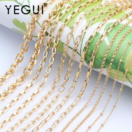 YEGUI C65,jewelry accessories,18k gold plated,0.3 microns,environmental protection,diy chain necklace,jewelry making,3m/lot