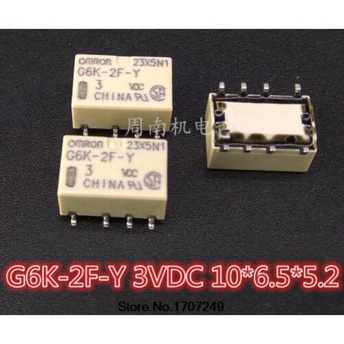 Free Shipping new original Omron relay 10pcs/lot G6K-2F-Y-3V G6K-2F-Y-3VDC G6K-2F-Y-DC3V G6K-2F-Y 3VDC 1A 8Pin