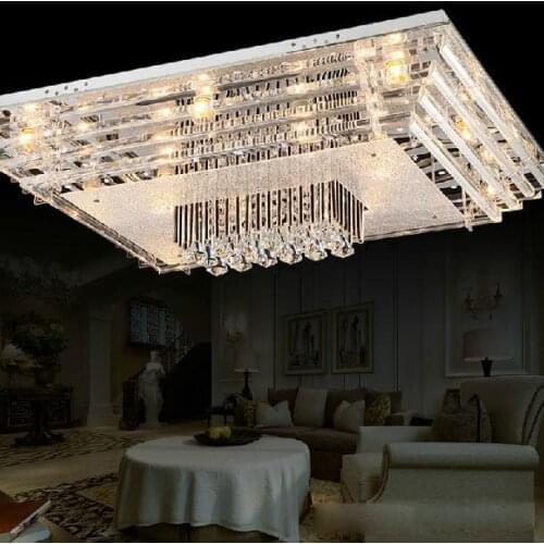 Free shipping modern fashion brief E27 crystal living room lamps transparent Chandelier Ceiling Lamps