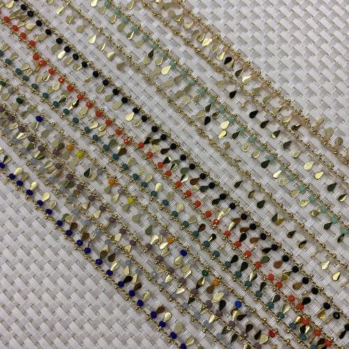 Natural Stone Beads Crystal Metal Handmade Chain Irregular Shape Multi-faceted Jewelry DIY Elegant Ladies Jewelry Accessories