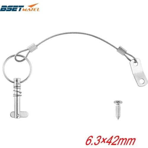 6.3mm BSET MATEL 1/4 inch Quick Release Pin with Lanyard for Boat Bimini Top Deck Hinge Marine hardware Stainless Steel 316