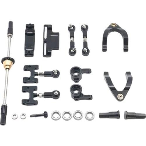 For WPL D12 1/10 RC Car Metal Upper Lower Swing Arm Steering Cup with Differential Axle Upgrade Parts Accessories