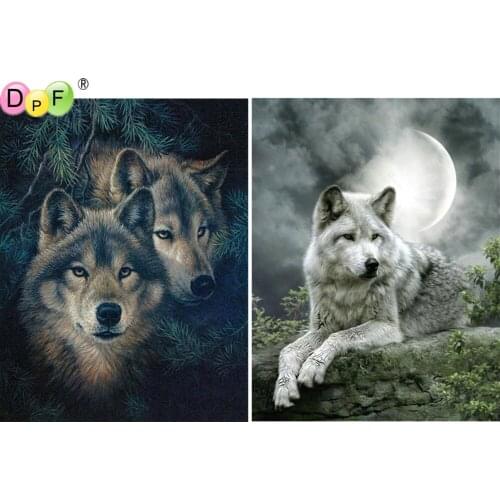 DPF diamond painting cross stitch wolf diamond embroidery crafts diamond mosaic kit square/round rhinestone home decor