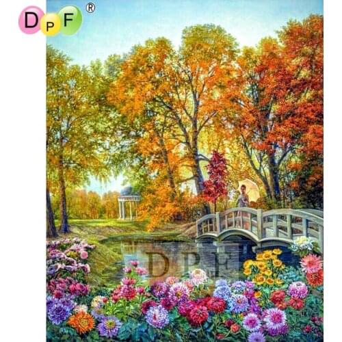 DPF diamond painting cross stitch bridge water diamond embroidery needlework crafts diamond pattern diamond mosaic home decor 5D