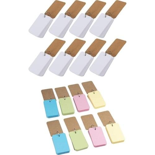 Flash Cards with Binder Rings,8-Pack 400-Piece Study Cards, Mini Index Cards, Note Cards, Memo Scratch Pads,Perfect for Language