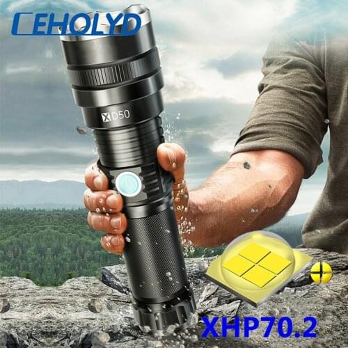 XHP70.2 4-core Super Powerful LED Flashlight Tactical Torch USB Rechargeable Waterproof Lamp Ultra Bright Lantern for Camping