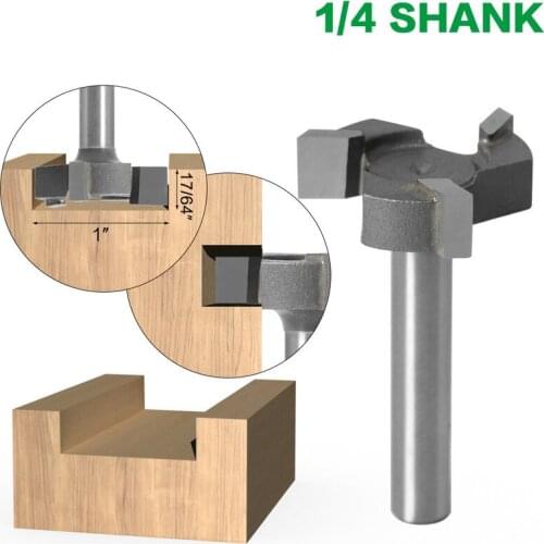 6MM Shank 1/4 Shank 3 Teeth T-Slot Router Bit Milling Straight Edge Slotting Milling Cutter Cutting Handle for Wood Woodwork