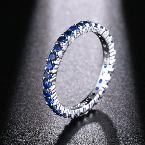 Hermosa Big Promotion BlueSapphire Party Rings For Women Hermosa New Bands Jewelry Ring Size 7# 8