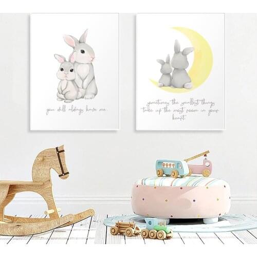 You Will Always Have Me Canvas Painting, Baby Prints, Bunny Poster,Popular Kids Wall Art Picture,Child Room, Nursery Decor
