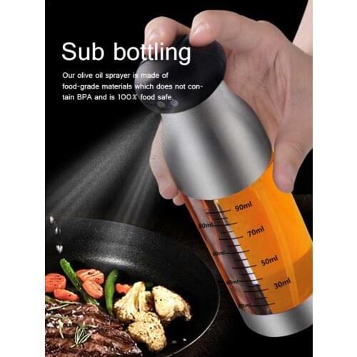 2021 Kitchen Olive Oil Spray Bottle Olive Oil Sprayer Stainless Steel Two Nozzles Cooking Oil Bottle BBQ Sprayer Cooking Tools