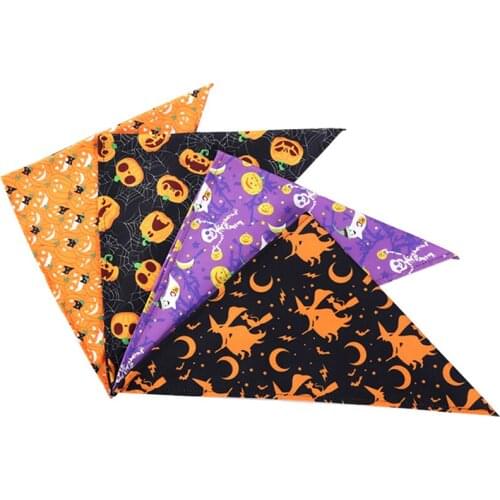 Legendog 4PCS Pet Triangle Saliva Scarf Adjustable Dogs Collar Towel Halloween Decor Bibs Cat Dog Accessories Pet Supplies