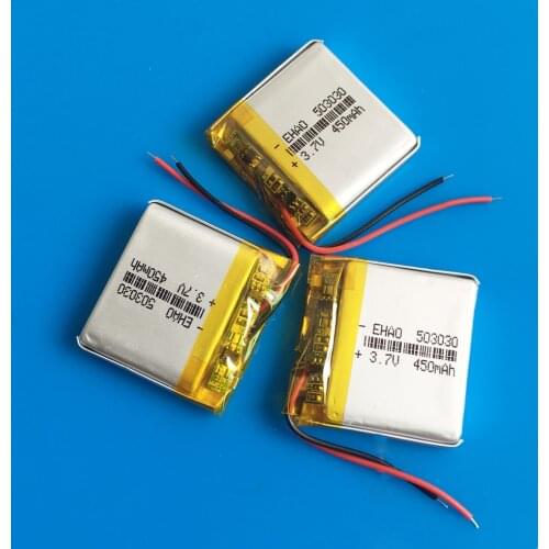 Lot 3 pcs 503030 450mAh Lipo battery polymer lithium Rechargeable batteries for MP3 GPS DVD bluetooth speaker smart watch