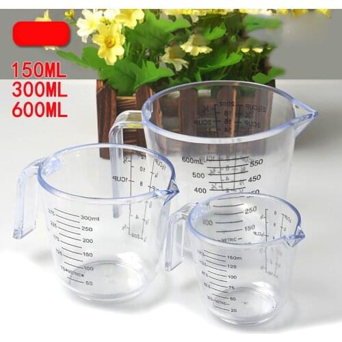 150/300/600ml High Quality Plastic Measuring Cup Clear Scale Show Transparent Mug Pour Spout 3sizes Measuring Device