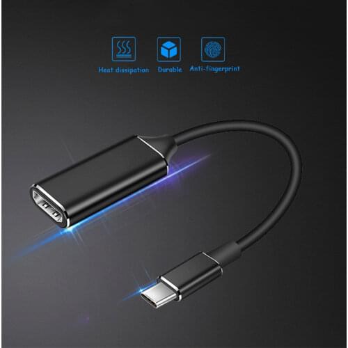 Male-to-female projection screen converter TYPE-C to 4K HDMI compatible HD adapter cable for phone PC laptop to TV monitor