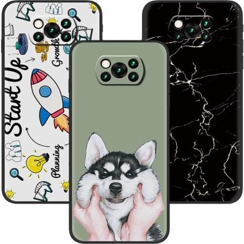 Soft Soft Case Phone Case For Xiaomi Poco X3 NFC Back Cover Original TPU Waterproof Silicone Cartoon