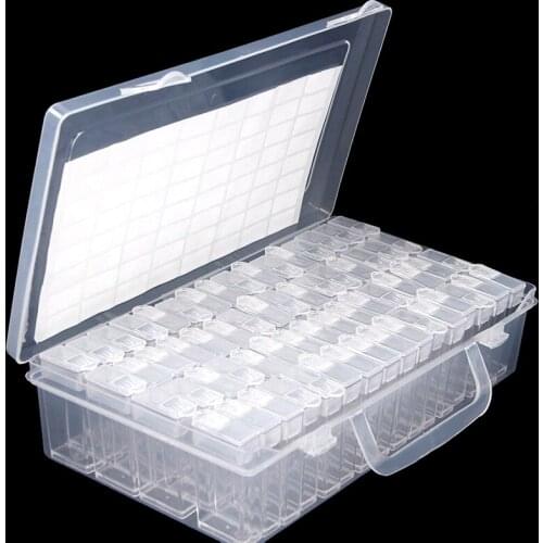 64 Grids 5d Diamond Painting Accessories Storage Box Diamond Painting Drill Storage Box Transparent Container