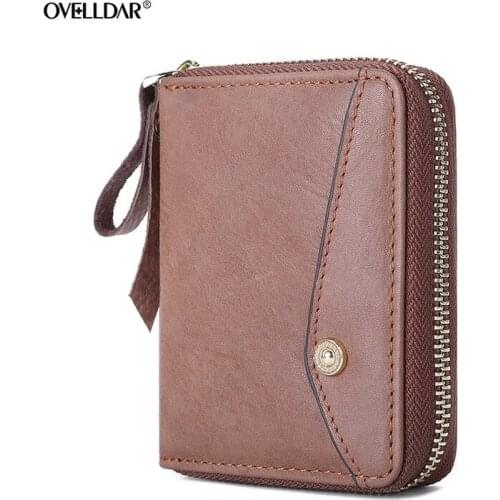 Genuine Leather Card Holder Wallet Unisex Card Case Zipper Card Wallet Multifunctional Leather Wallet First Layer Card Holder