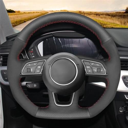 DIY Anti-Slip Wear-Resistant Steering Wheel Cover For Audi A3 (8V) A4 (B9) Avant A5 (F5) Q2 2016-2019 Car Interior Decoration