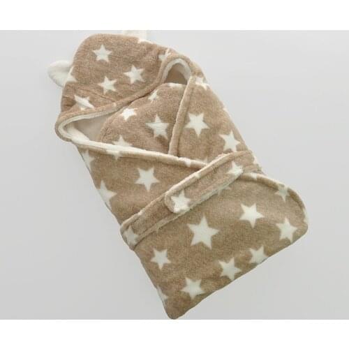 New Coral Fleece Printing Infant Baby Swaddle Thickening Baby Blanket Soft Skin-friendly and Comfortable Baby Swaddle Wrap