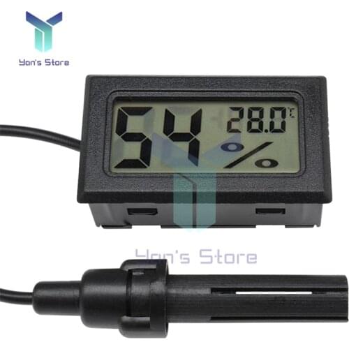 New Mini Embedded Digital LCD Temperature and Humidity Sensor Meter Indoor Convenient Thermometer Hygrometer Gauge with Probe
