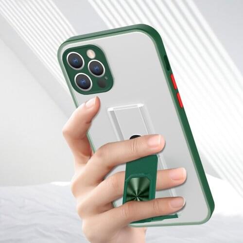 Shockproof Matte Transparent Phone Case For iPhone 12 Mini 11 12 Pro Max mini X XS Max XR 8 Plus Wrist Strap Phone Holder Cover