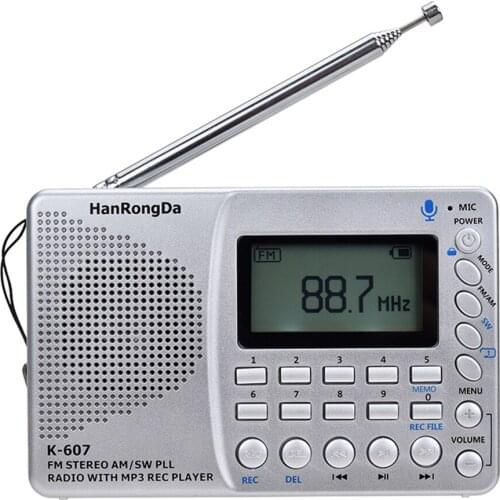 Radio AM/FM/SW/TF Mini Portable Pocket Radio MP3 Digital Recorder Support TF Card USB REC Full Band Radio Recorder Sleep Time