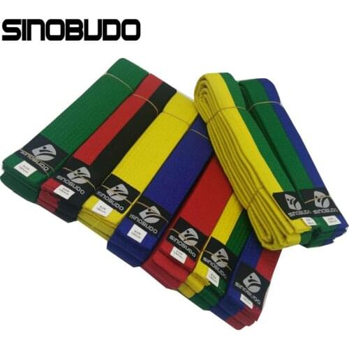 SINOBUDO2019 New Taekwondo WTF Belt Color Belt Martial Arts Karate Judo Uniform Accessories Quality Cotton Road Belt 1.8M 2.6M