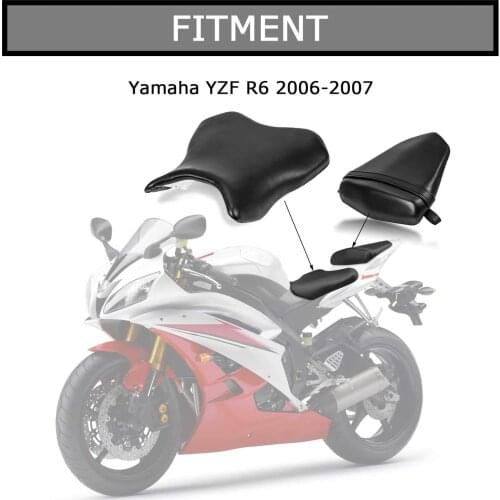 Front Rider Driver Rear Passanger Seat Pillion Cushion For Yamaha YZF R6 2006-2007