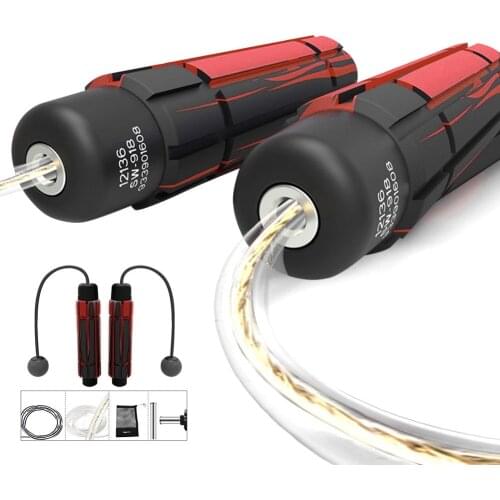 Skipping Jump Rope Tangle-Free with Ball Bearings Rapid Speed Jump Rope Cable Memory Foam Handles Endurance Training Fitness Gym