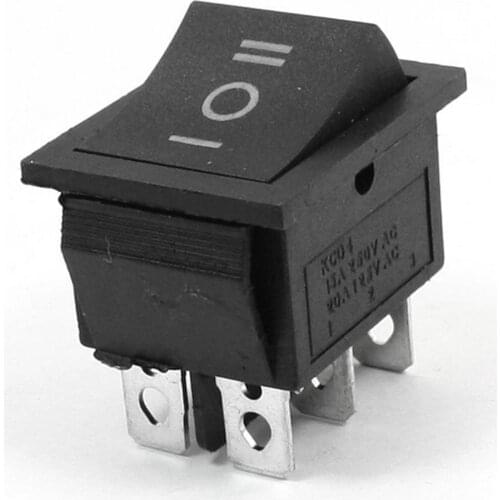 YOCOMYLY 10pcs New on/off/on DPDT Snap in Black Button 6pins Rocker Switch AC250V/15A 125V/20A