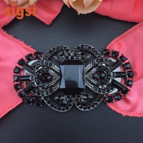 Rhinestone gun-black brooch, ton clip brooch for shoes or clothing