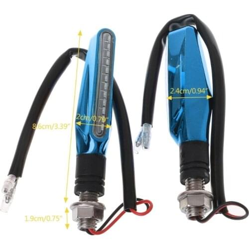 1Pairs 12V Flowing Universal Yellow LED Motorcycle Indicators Turn Signals Light F19A