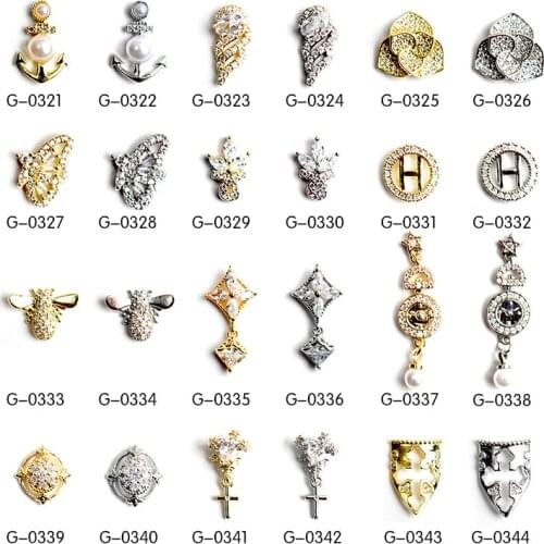 10pcs Butterfly Bee flower Love tassel zircon crystals rhinestones jewelry nail art decorations nails accessories charm supplies