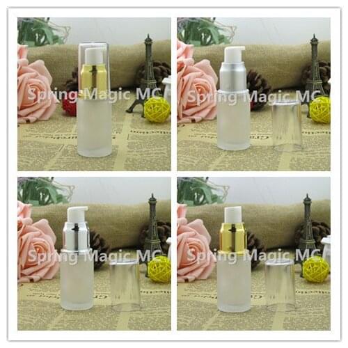 1000pcs 20ML Frosted Glass Bottle With Gold/Matt Silver Lotion Pump/sprayer Essence Bottle,Portable Travel perfume bottle