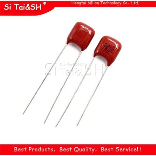 20PCS 100V221J 220PF 5% Pitch 5mm 220P 221 100V CBB Polypropylene film capacitor