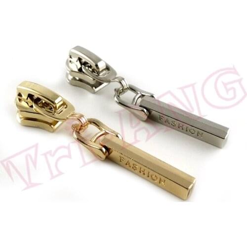 20pcs/lot, 5# Metal Zipper Sliders with FASHION Word on the Pull, Luggage/Bags/Clothes Accessories