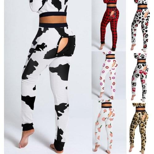 2020 Sexy Womens Pijamas Camping Light Pajamas Womens Fashion Casual Print Button Functional Button Flip Adult Pants