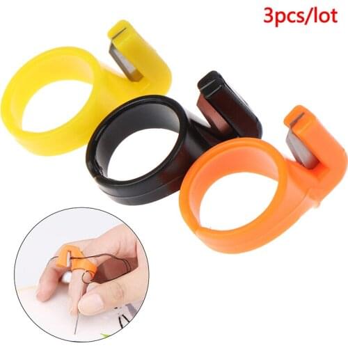 3PCS ABS Finger Knife Ring Sewing Thimble Thread Cutter Sewing Accessories Handcraft DIY Tool Gift