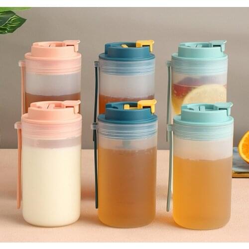 350/550ml Plastic Microwavable Milk Breakfast Cup Portable Anti-Fall Sports Water Bottle For Tour Camping Yogurt oata Fruit Cup