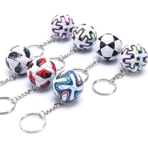 3D Sports Football Key Chains Souvenirs PU Leather Keyring for Men Soccer Fans Keychain Pendant Boyfriend Gifts