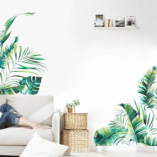 40%HOTTropical Plant Leaf Decal Removable Adhesive Living Room Bedroom Wall Sticker