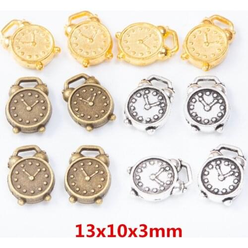 40pcs Charms Alarm clock Bronze Pendant Accessories DIY Vintage Choker Handmade Jewelry findings 7679