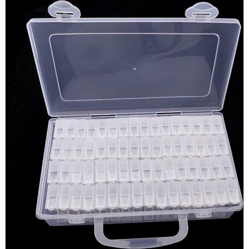 NEW 64 adjustable plastic lattice diamond storage box storage box diamond jewelry embroidery craft hand medicine storage bag