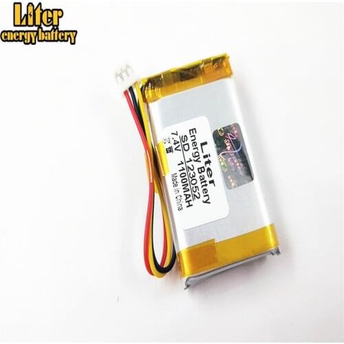 7.4V 1100mAh 123052 PHR2.0/3P;NTC;Polymer Li-ion battery for DVD player JBL Flip 1 bluetooth speaker, 603050-2S