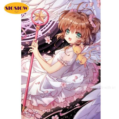 5d Diy Diamond Painting Cross Stitch Kits Girl Card Captor Sakura Full Square 3d Diamond Mosaic Embroidery Decor Home Girls Room