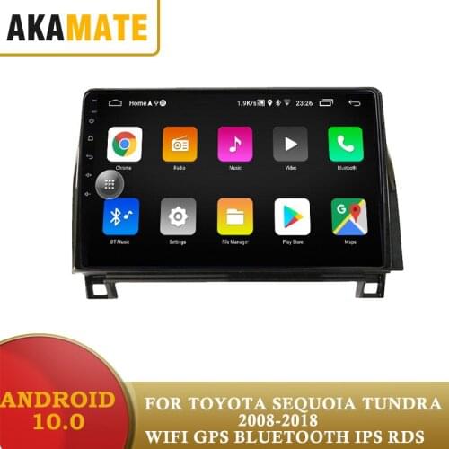 AKAMATE Android 10.0 HD Car Radio 10inch Car Multimedia Player For Toyota Sequoia Tundra 2008-2018 Bluetooth Navigation WIFI GPS