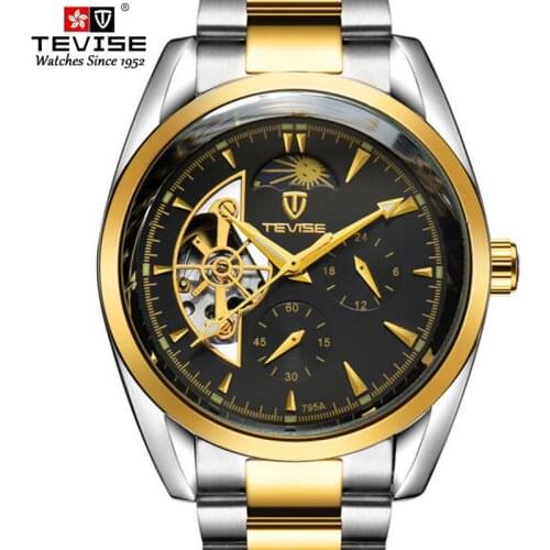 TEVISE New Classic Men Watch Fashion Luminous Gear Movement Royal Design Watch Men Top Brand Luxury Male Mechanical Wrist Watch