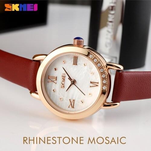 SKMEI New Top Brand Luxury Woman Quartz WatchLadies Waterproof Wristwatch Bracelet Leather Strap Female Girls Relogio Feminino
